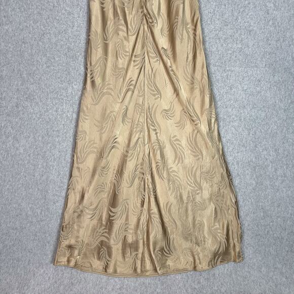 Significant Other Beige Lillian Jacquard Satin A Line Maxi Dress Size 2 - Picture 7 of 10